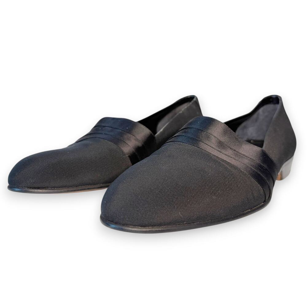 R. Martegani 1891 Boutique Line Men's US 7.5 Black Tuxedo Loafer Evening Slipper